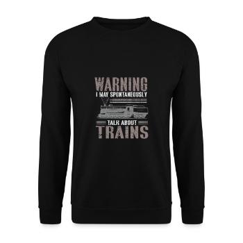 Lokführer Bahn Design I Model Eisenbahn - Unisex Pullover - Schwarz - Vorne - Alina (178cm) & Michal (187cm)
