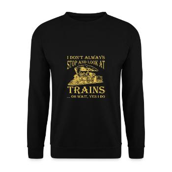 Lokführer Bahn Design I Model Eisenbahn - Unisex Pullover - Schwarz - Vorne - Alina (178cm) & Michal (187cm)