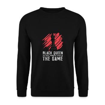 Lusitger Schachspieler Spruch I Schach - Unisex Pullover - Schwarz - Vorne - Alina (178cm) & Michal (187cm)