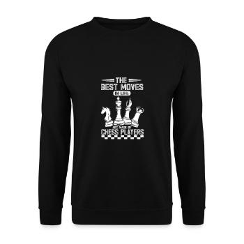 Lusitger Schachspieler Spruch I Schach - Unisex Pullover - Schwarz - Vorne - Alina (178cm) & Michal (187cm)