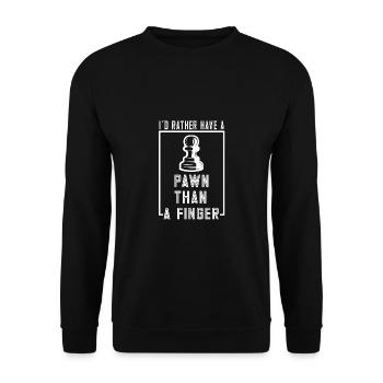 Lusitger Schachspieler Spruch I Schach - Unisex Pullover - Schwarz - Vorne - Alina (178cm) & Michal (187cm)