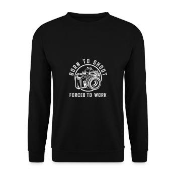 Fotografen Spruch Hobby Fotograf - Unisex Pullover - Schwarz - Vorne - Alina (178cm) & Michal (187cm)