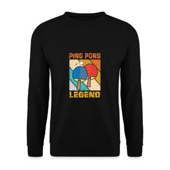 Lustiger Tischtennis Spruch Tischtennis - Unisex Pullover - Schwarz - Vorne - Alina (178cm) & Michal (187cm)