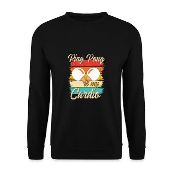 Lustiger Tischtennis Spruch Tischtennis - Unisex Pullover - Schwarz - Vorne - Alina (178cm) & Michal (187cm)