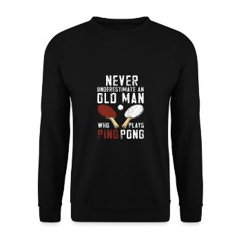 Lustiger Tischtennis Spruch Tischtennis - Unisex Pullover - Schwarz - Vorne - Alina (178cm) & Michal (187cm)
