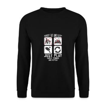 Lustiger Tischtennis Spruch Tischtennis - Unisex Pullover - Schwarz - Vorne - Alina (178cm) & Michal (187cm)