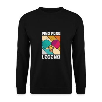 Lustiger Tischtennis Spruch Tischtennis - Unisex Pullover - Schwarz - Vorne - Alina (178cm) & Michal (187cm)