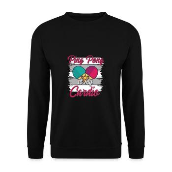 Lustiger Tischtennis Spruch Tischtennis - Unisex Pullover - Schwarz - Vorne - Alina (178cm) & Michal (187cm)