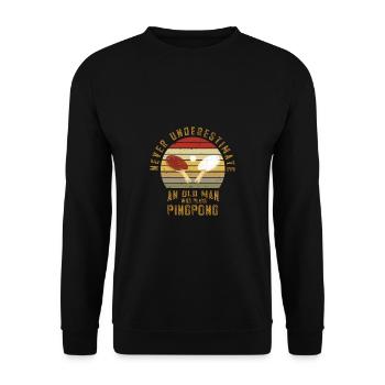 Lustiger Tischtennis Spruch Tischtennis - Unisex Pullover - Schwarz - Vorne - Alina (178cm) & Michal (187cm)