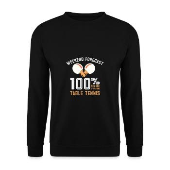 Lustiger Tischtennis Spruch Tischtennis - Unisex Pullover - Schwarz - Vorne - Alina (178cm) & Michal (187cm)