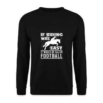 Schönes Reiten Pferde Spruch für Reiter - Unisex Pullover - Schwarz - Vorne - Alina (178cm) & Michal (187cm)
