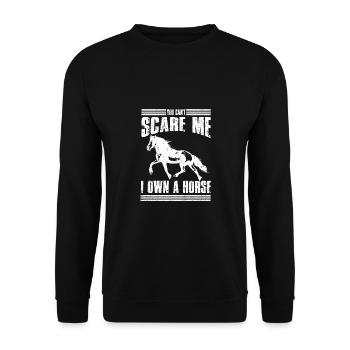 Schönes Reiten Pferde Spruch für Reiter - Unisex Pullover - Schwarz - Vorne - Alina (178cm) & Michal (187cm)