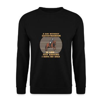 Schönes Reiten Pferde Spruch für Reiter - Unisex Pullover - Schwarz - Vorne - Alina (178cm) & Michal (187cm)