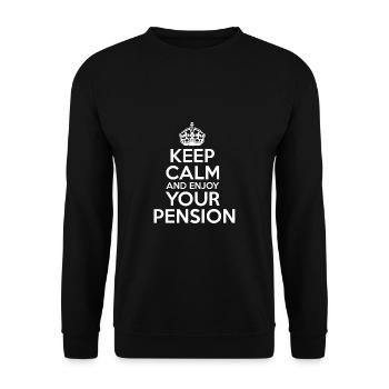Rentner Sprüche & Geschenke Ruhestand - Unisex Pullover - Schwarz - Vorne - Alina (178cm) & Michal (187cm)
