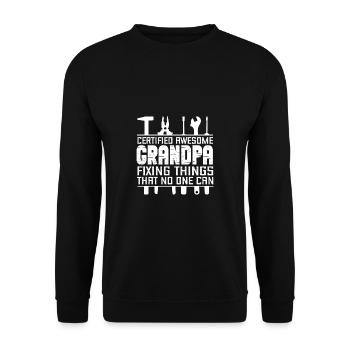 Rentner Sprüche & Geschenke Ruhestand - Unisex Pullover - Schwarz - Vorne - Alina (178cm) & Michal (187cm)