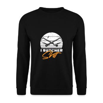 Metzger Fleischer Sprücher I Metzgerei - Unisex Pullover - Schwarz - Vorne - Alina (178cm) & Michal (187cm)