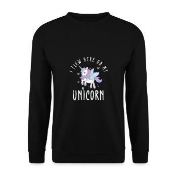 Lustiger Einhorn Spruch I Einhörner - Unisex Pullover - Schwarz - Vorne - Alina (178cm) & Michal (187cm)
