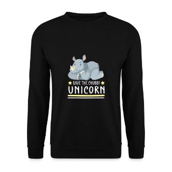 Lustiger Einhorn Spruch I Einhörner - Unisex Pullover - Schwarz - Vorne - Alina (178cm) & Michal (187cm)