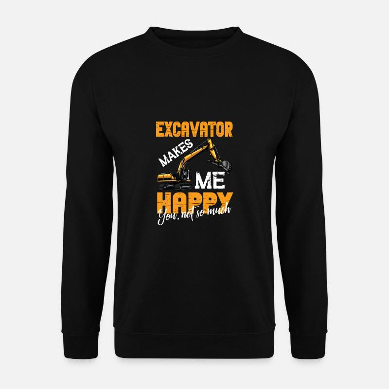Lustiger Bagger Spruch für Baggerfahrer - Unisex Pullover - Schwarz