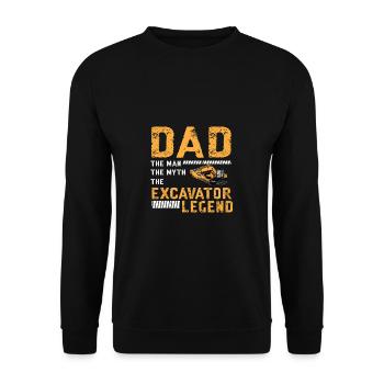 Lustiger Bagger Spruch für Baggerfahrer - Unisex Pullover - Schwarz - Vorne - Alina (178cm) & Michal (187cm)