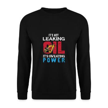 Lustiger Bagger Spruch für Baggerfahrer - Unisex Pullover - Schwarz - Vorne - Alina (178cm) & Michal (187cm)