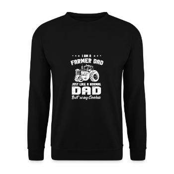 Lustiger Landwirt Spruch mit Traktor - Unisex Pullover - Schwarz - Vorne - Alina (178cm) & Michal (187cm)