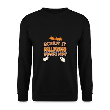 Grusel Halloweenspruch Spruch Halloween - Unisex Pullover - Schwarz - Vorne - Alina (178cm) & Michal (187cm)
