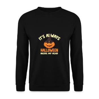 Grusel Halloweenspruch Spruch Halloween - Unisex Pullover - Schwarz - Vorne - Alina (178cm) & Michal (187cm)