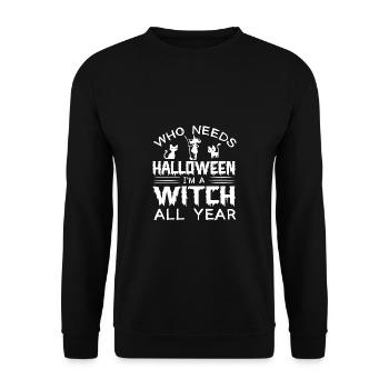Grusel Halloweenspruch Spruch Halloween - Unisex Pullover - Schwarz - Vorne - Alina (178cm) & Michal (187cm)