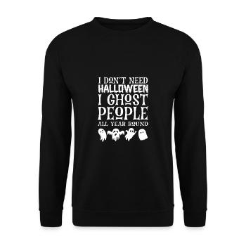 Grusel Halloweenspruch Spruch Halloween - Unisex Pullover - Schwarz - Vorne - Alina (178cm) & Michal (187cm)