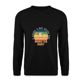 Grusel Halloweenspruch Spruch Halloween - Unisex Pullover - Schwarz - Vorne - Alina (178cm) & Michal (187cm)