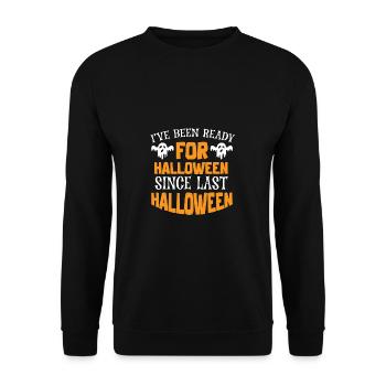 Grusel Halloweenspruch Spruch Halloween - Unisex Pullover - Schwarz - Vorne - Alina (178cm) & Michal (187cm)