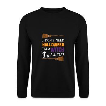 Grusel Halloweenspruch Spruch Halloween - Unisex Pullover - Schwarz - Vorne - Alina (178cm) & Michal (187cm)
