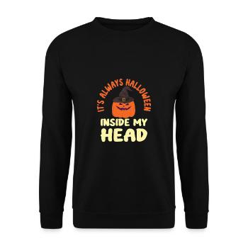 Grusel Halloweenspruch Spruch Halloween - Unisex Pullover - Schwarz - Vorne - Alina (178cm) & Michal (187cm)