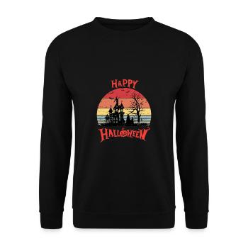Grusel Halloweenspruch Spruch Halloween - Unisex Pullover - Schwarz - Vorne - Alina (178cm) & Michal (187cm)