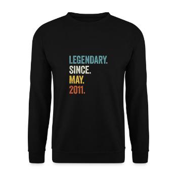 12. Geburtstag 12 Jahre Legendary Since May 2011 - Unisex Pullover - Schwarz - Vorne - Alina (178cm) & Michal (187cm)