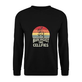Biologie Lehrer Motiv Naturwissenschaft - Unisex Pullover - Schwarz - Vorne - Alina (178cm) & Michal (187cm)