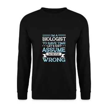 Biologie Lehrer Motiv Naturwissenschaft - Unisex Pullover - Schwarz - Vorne - Alina (178cm) & Michal (187cm)