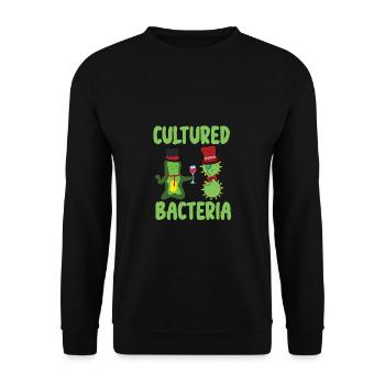 Biologie Lehrer Motiv Naturwissenschaft - Unisex Pullover - Schwarz - Vorne - Alina (178cm) & Michal (187cm)
