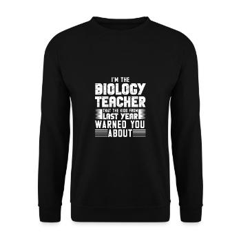 Biologie Lehrer Motiv Naturwissenschaft - Unisex Pullover - Schwarz - Vorne - Alina (178cm) & Michal (187cm)