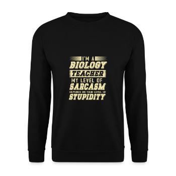 Biologie Lehrer Motiv Naturwissenschaft - Unisex Pullover - Schwarz - Vorne - Alina (178cm) & Michal (187cm)
