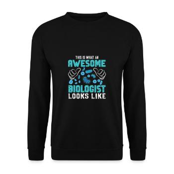 Biologie Lehrer Motiv Naturwissenschaft - Unisex Pullover - Schwarz - Vorne - Alina (178cm) & Michal (187cm)