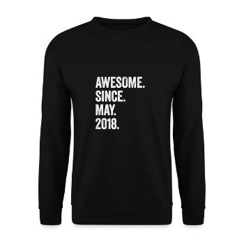 5 Years Old Awesome Since May 2018 5th Birthday - Unisex Sweatshirt - black - Front - Alina (178cm) & Michal (187cm)
