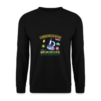 Biologie Lehrer Motiv Naturwissenschaft - Unisex Pullover - Schwarz - Vorne - Alina (178cm) & Michal (187cm)