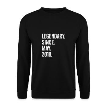 5 Years Old Legendary Since May 2018 5th Birthday - Unisex Sweatshirt - black - Front - Alina (178cm) & Michal (187cm)