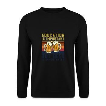 Feiern Bier Party Spruch I Biertrinken - Unisex Pullover - Schwarz - Vorne - Alina (178cm) & Michal (187cm)