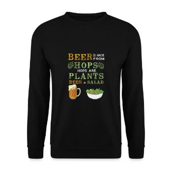 Feiern Bier Party Spruch I Biertrinken - Unisex Pullover - Schwarz - Vorne - Alina (178cm) & Michal (187cm)