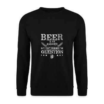 Feiern Bier Party Spruch I Biertrinken - Unisex Pullover - Schwarz - Vorne - Alina (178cm) & Michal (187cm)