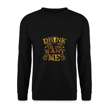 Feiern Bier Party Spruch I Biertrinken - Unisex Pullover - Schwarz - Vorne - Alina (178cm) & Michal (187cm)