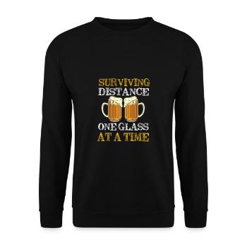 Feiern Bier Party Spruch I Biertrinken - Unisex Pullover - Schwarz - Vorne - Alina (178cm) & Michal (187cm)